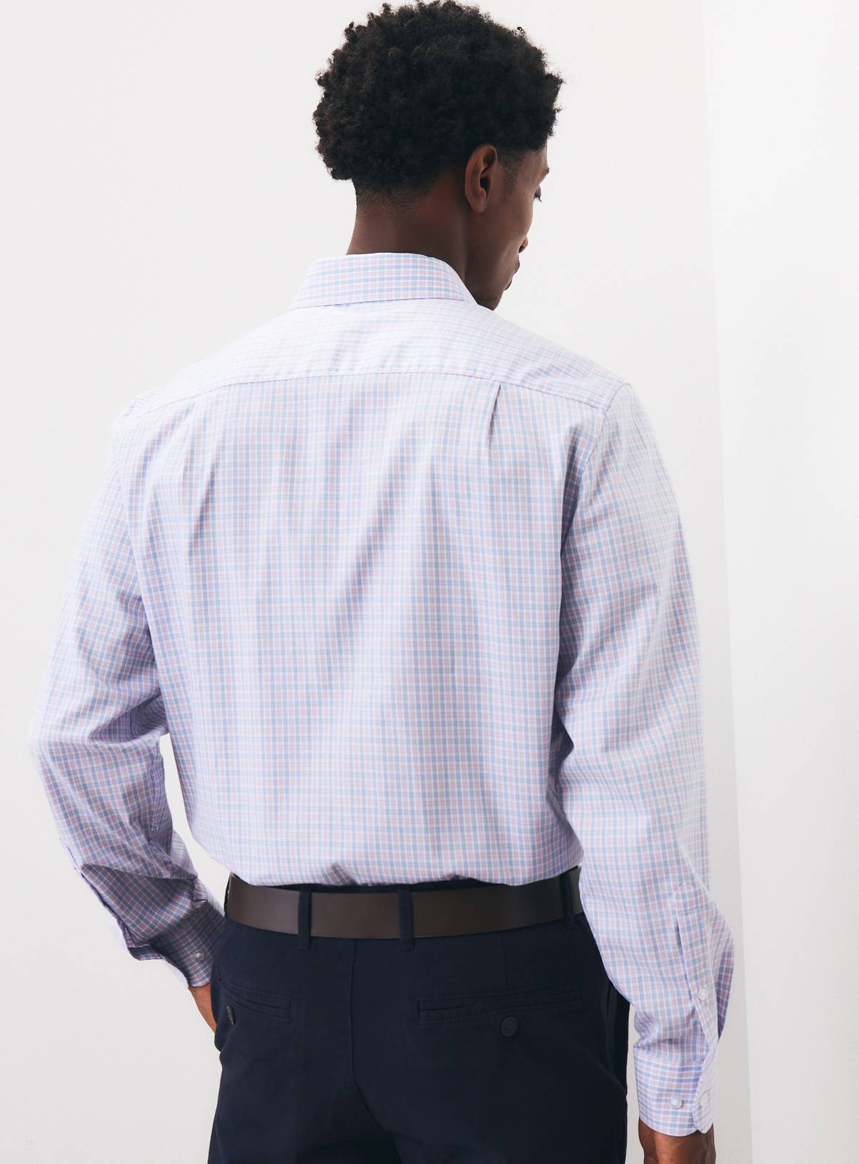 Multi Cotton Twill Long Sleeved Regular Fit Check Shirt 14 - Image 5